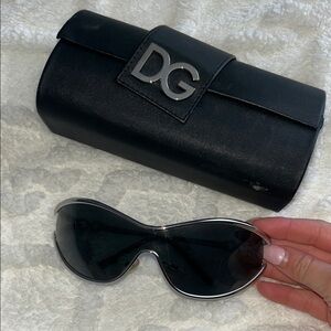 Dolce & Gabbana Black and Silver Sunglasses with Case